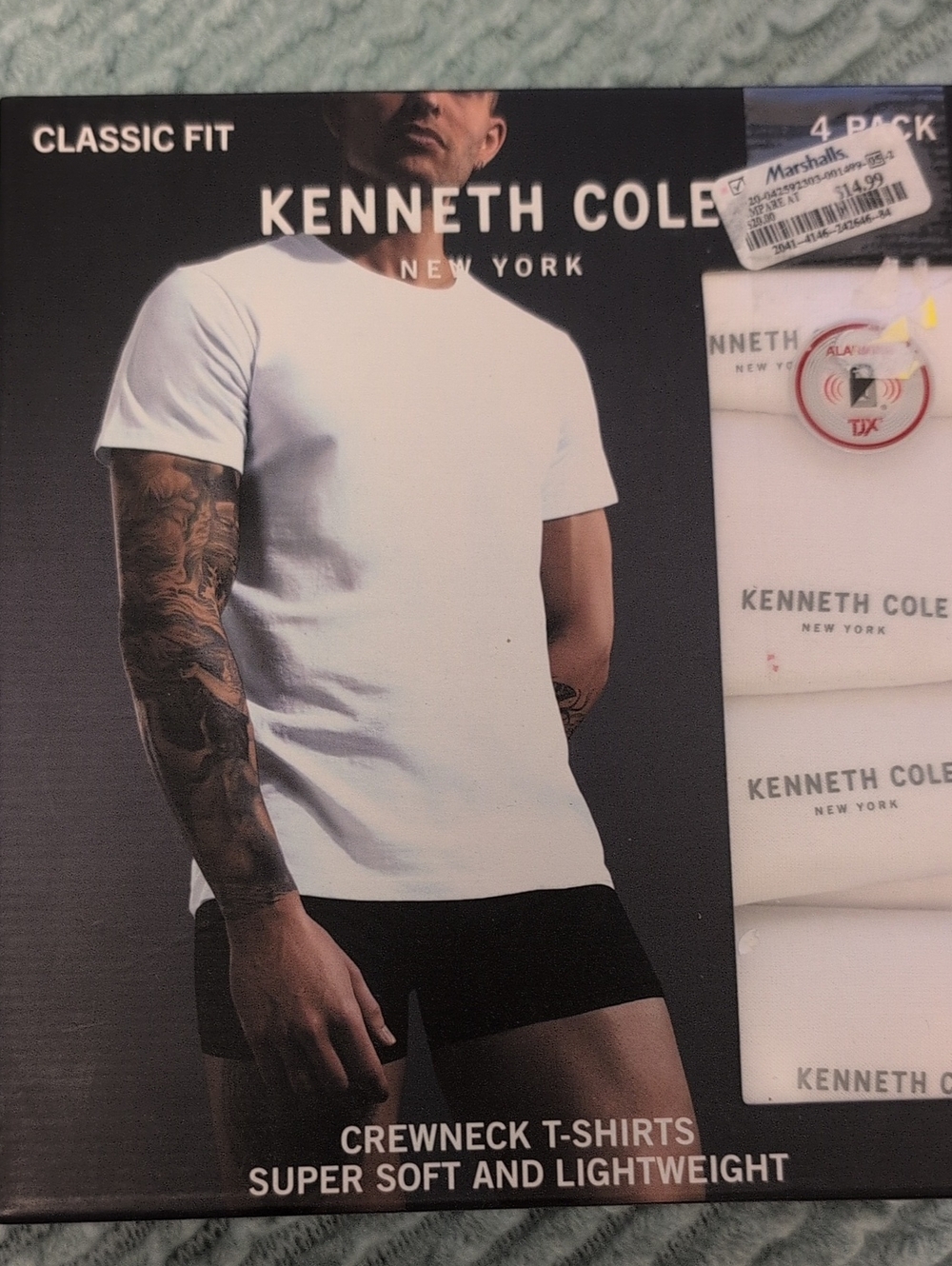 Kenneth Cole New York White Crewneck T-Shirts - 4 Pack
